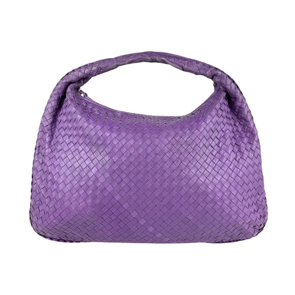 BOTTEGA VENETA Handbag Intrecciato Leather Purple Women's z4519 - Picture 1 of 5